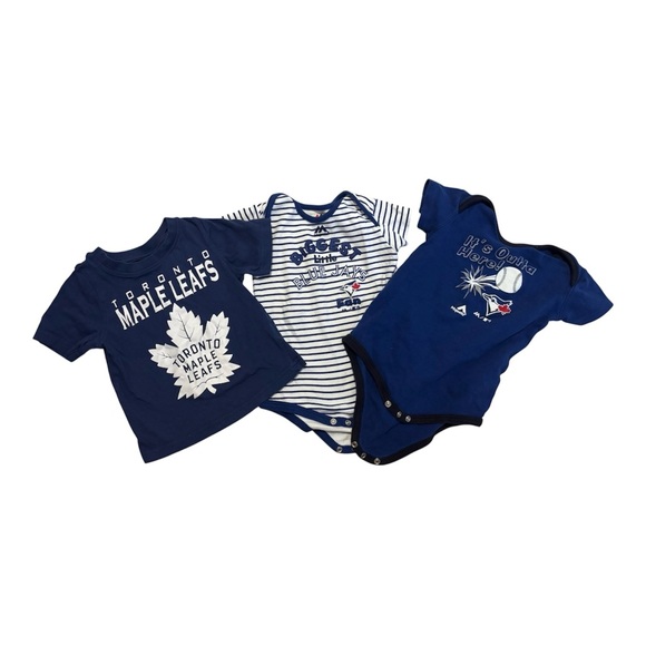 Toronto Maple Leafs & Blue Jays Baby Onesie Set - Picture 1 of 4